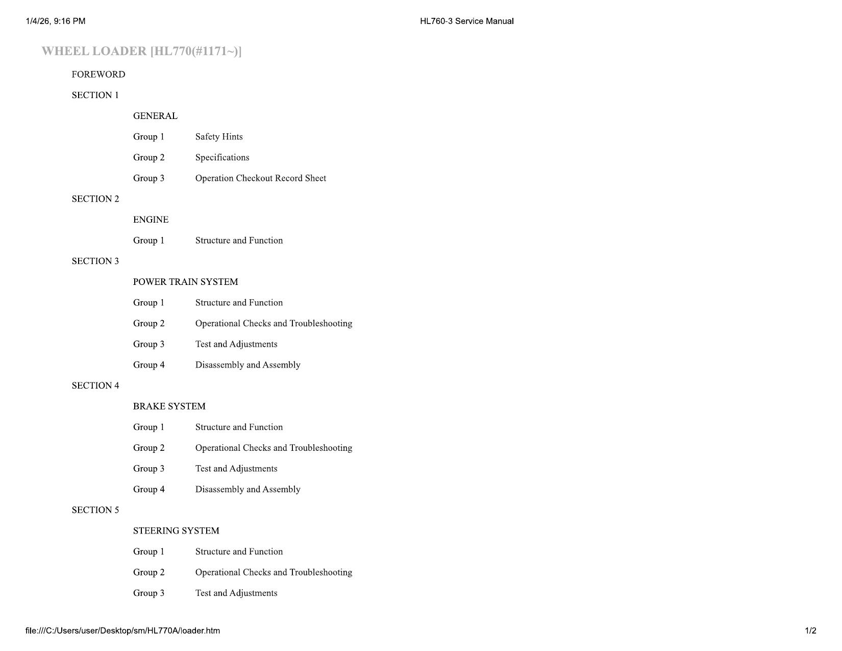 HL760 Service Manual 1171UP